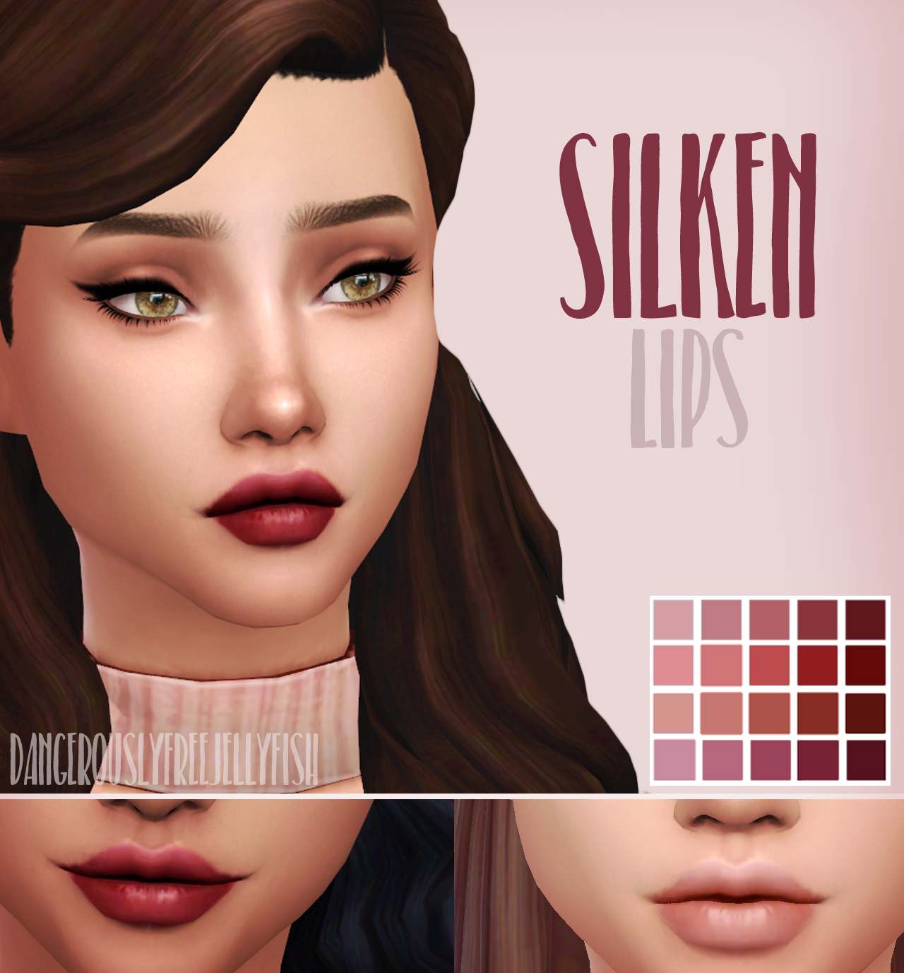 Блеск для губ Silken Lips для Симс 4