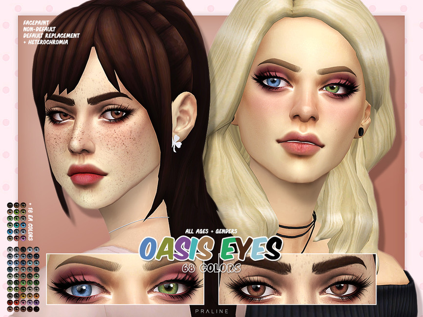 Глаза Oasis Eyes N155 от Pralinesims для Симс 4