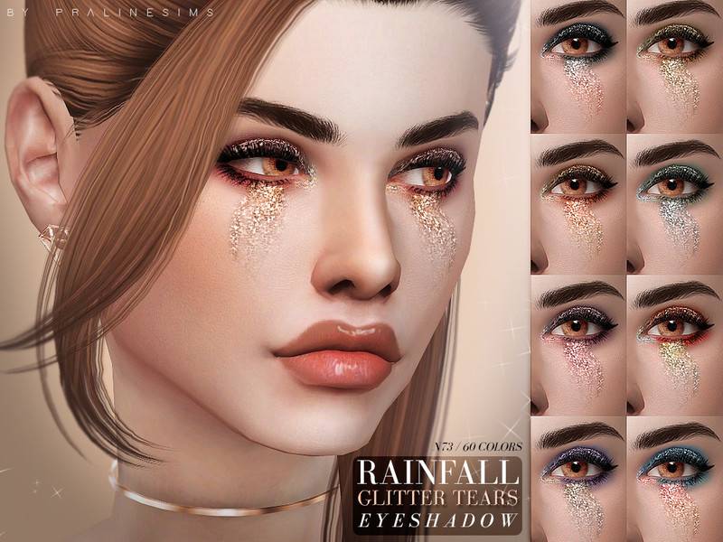 Тени для век RAINFALL Glitter Tears Eyeshadow N73 для Симс 4