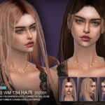 Прическа ts4 WM Hair 202001 для Симс 4