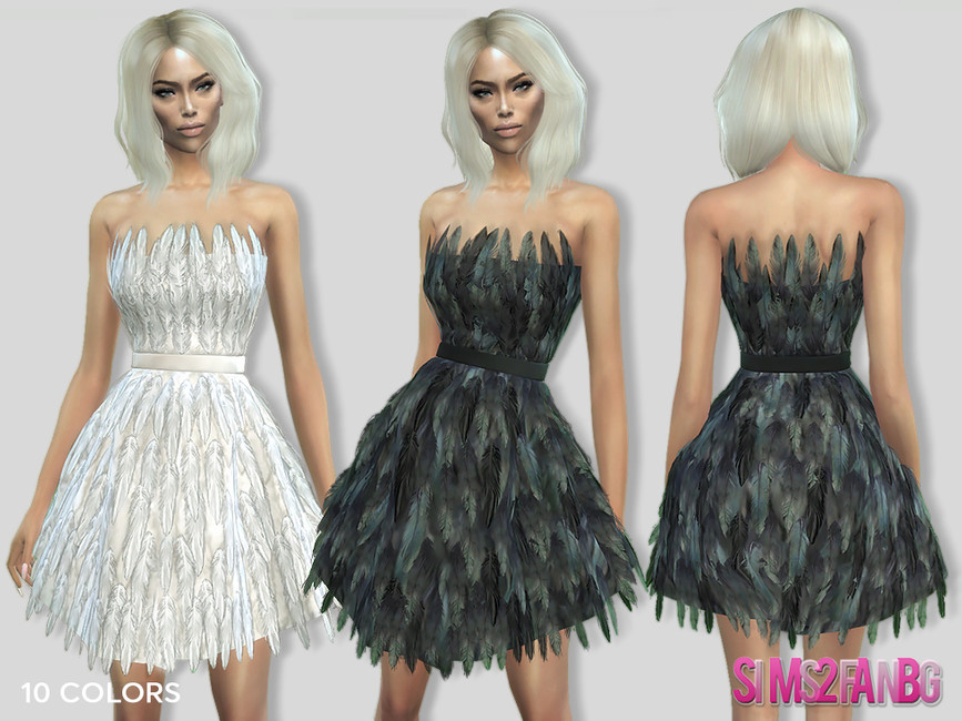 Платье 307 - Feather Dress Симс 4
