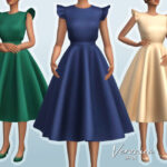Платье Veronica Dress для Симс 4 Платье Veronica Dress для Симс 4