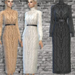 Платье Kinlea Long Wool Dress Симс 4