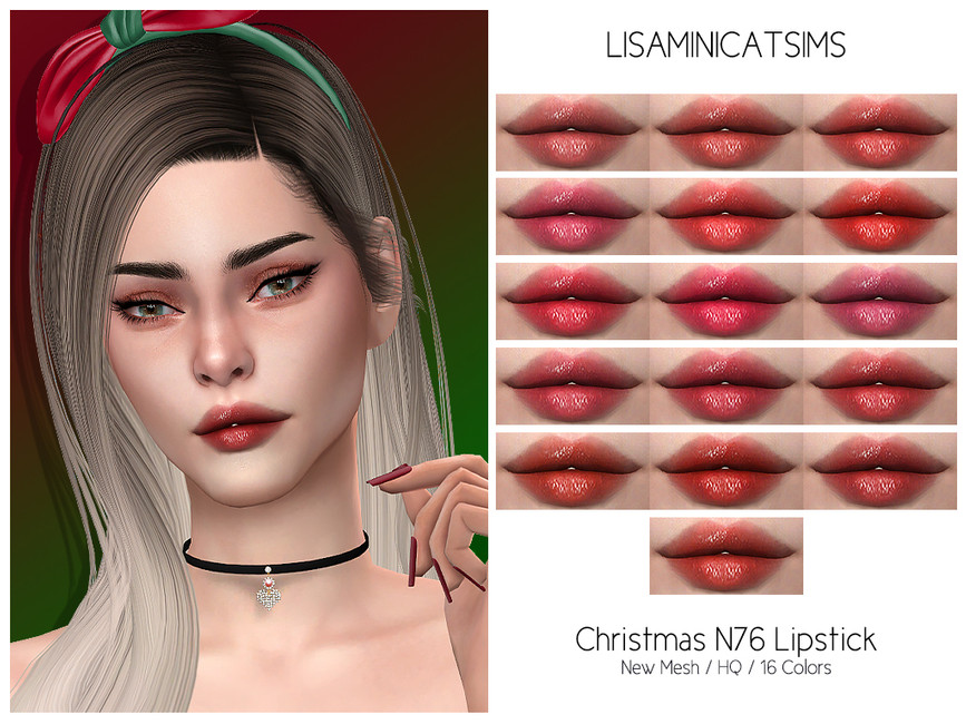 Помада LMCS Christmas N76 Lipstick Симс 4