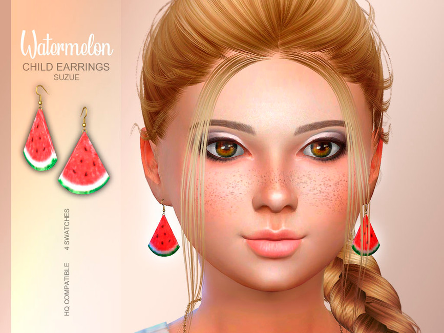 Серьги для детей Watermelon Child Earrings Симс 4