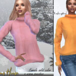 Свитер Women's Solid Warm Sweater для Симс 4