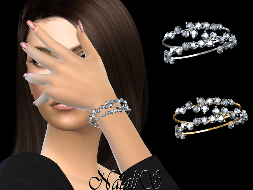 Браслеты Diamond Cluster Bracelets Симс 4