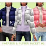 Одежда Sweater & Puffer Jacket 02 Симс 4