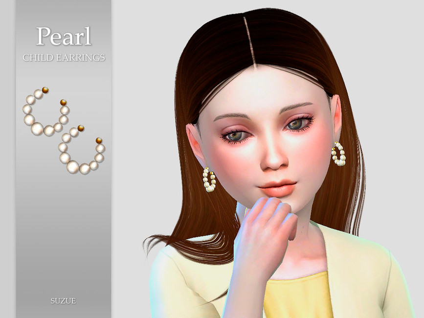 Сережки для детей Pearl Child Earrings Симс 4
