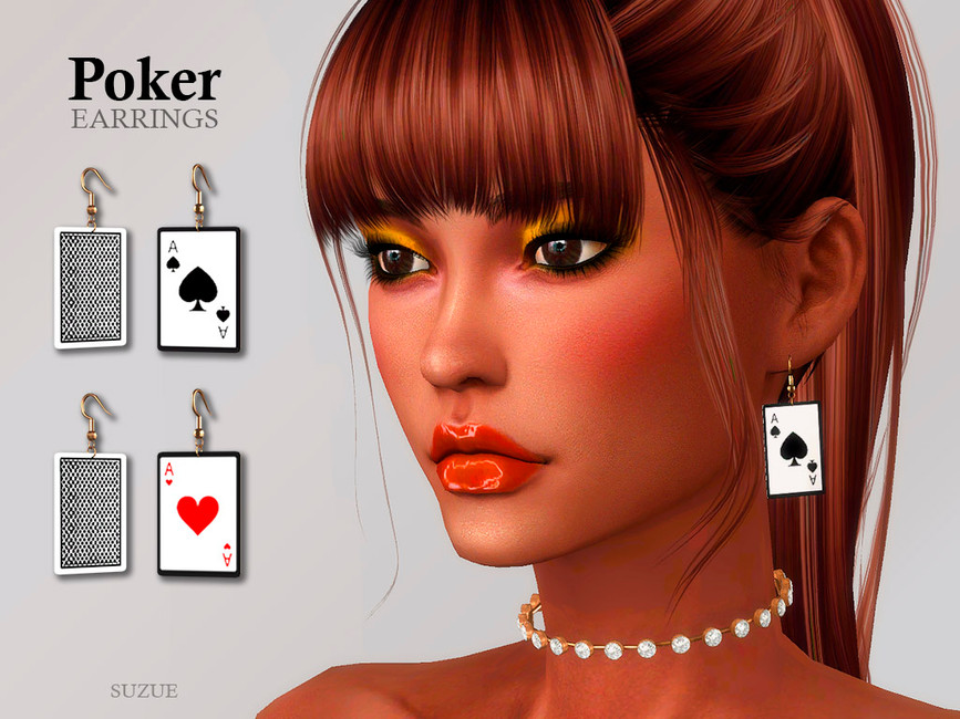 Сережки Poker Earrings Симс 4