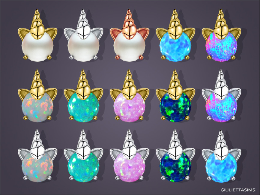 Серьги для тодлеров Magic Unicorn Stud Earrings For Toddlers Симс 4 (картинка 2)