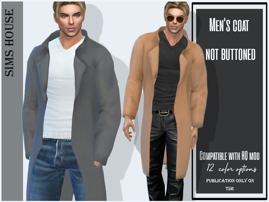 Моды мужское пальто Симс 4