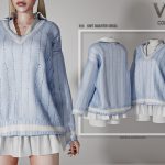 Платье Knit Sweater Dress P25 Симс 4
