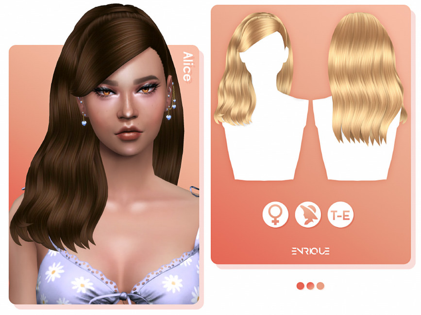 Прическа средней длины Alice Hairstyle Симс 4