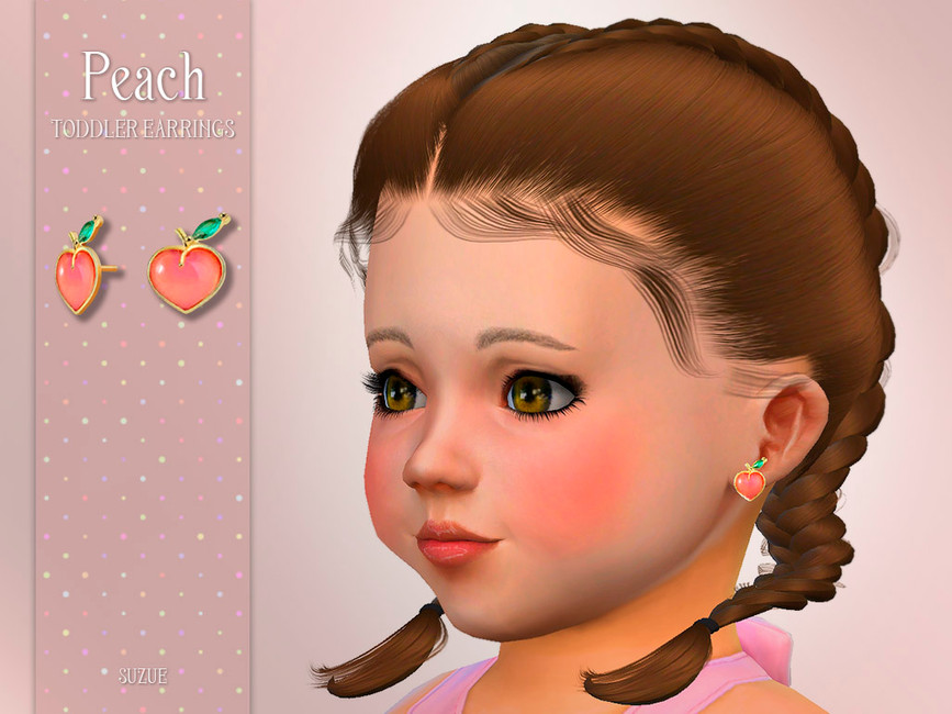 Серьги для детей Peach Toddler Earrings Симс 4