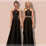 Длинное черное платье Симс 4