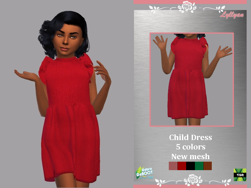 Платье для детей Child Dress Allana Симс 4