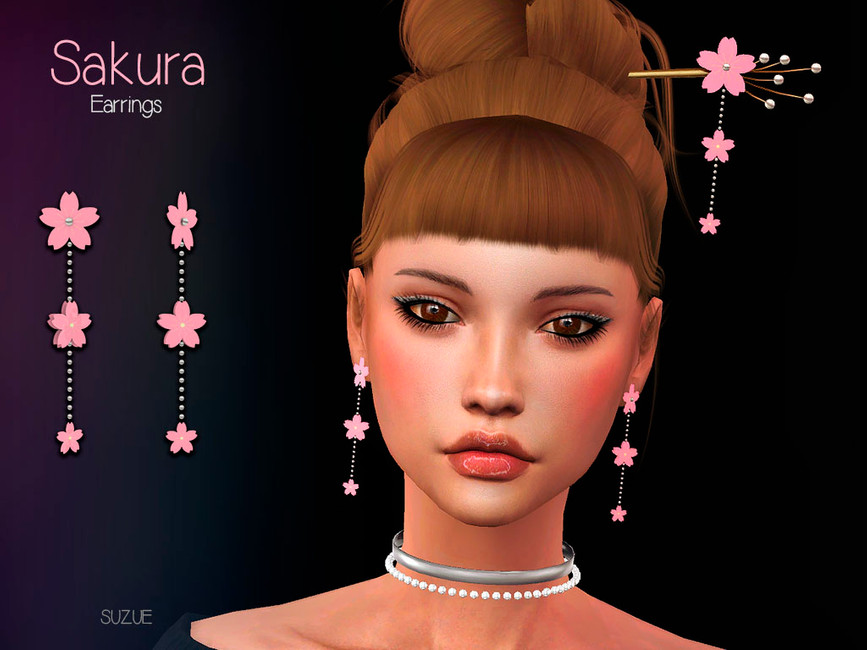 Сережки Sakura Earrings Симс 4