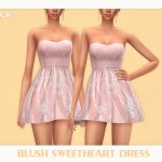 Платье Blush Sweetheart Dress Симс 4