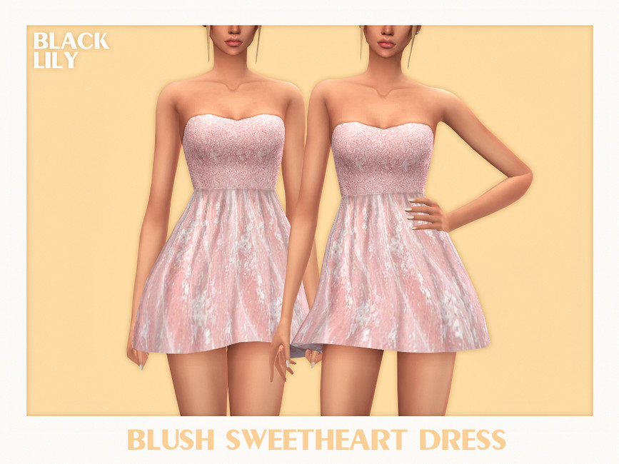 Платье Blush Sweetheart Dress Симс 4