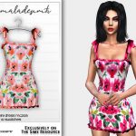 Платье Floral Print Mini Dress MC203 Симс 4
