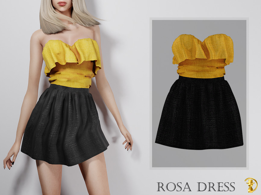 Платье Rosa Dress Симс 4