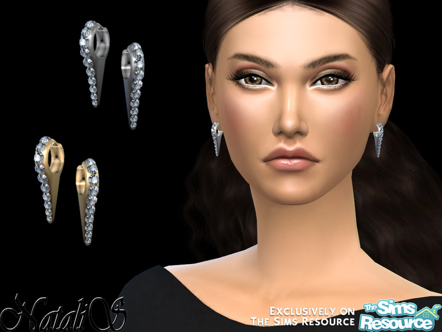 Сережки Needle Crystal Earrings Симс 4