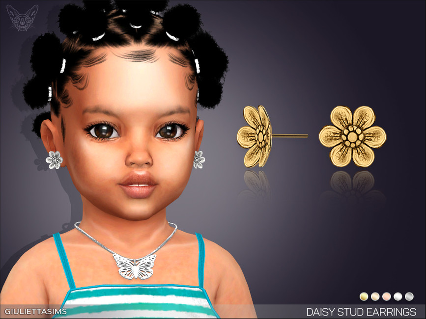 Серьги для малышей Daisy Stud Earrings For Toddlers Симс 4