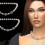Ожерелье Diamond Hexagon Pearl Necklace - v2 Симс 4