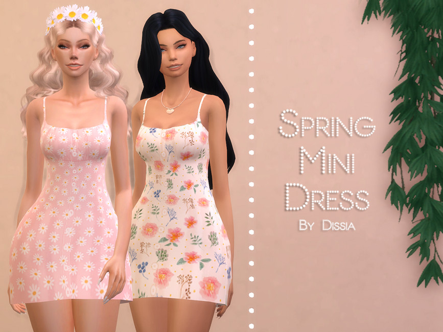 Платье Spring Mini Dress Симс 4