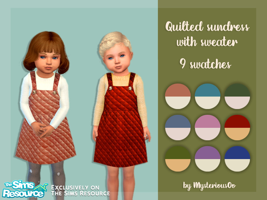 Сарафан для детей Quilted Sundress With Sweater Симс 4