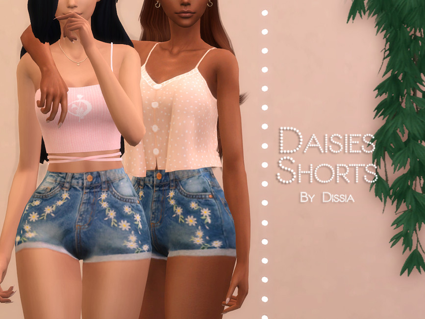Шорты Daisies Shorts Симс 4