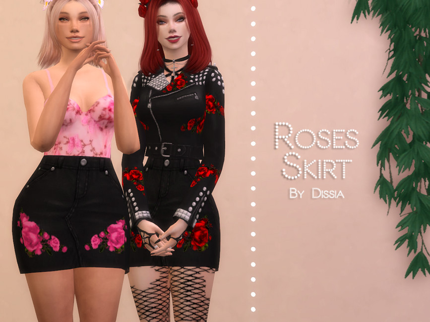 Юбка Roses Skirt Симс 4