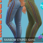 Джинсы Rainbow Stripe Jeans Симс 4
