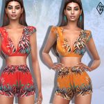 Блузка Summer Shorts Outfit Blouse Симс 4