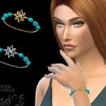Браслеты Starry Turquoise Gem Chain Bracelet Симс 4