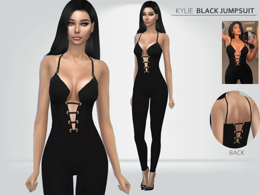 Комбинезон Kylie Black Jumpsuit Симс 4