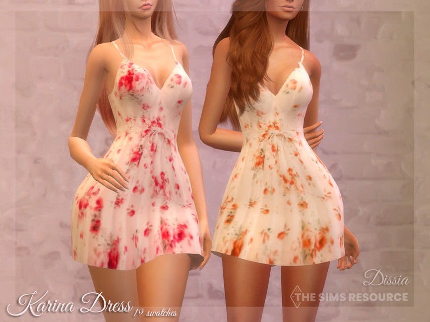 Короткие платья Karina Dress Симс 4