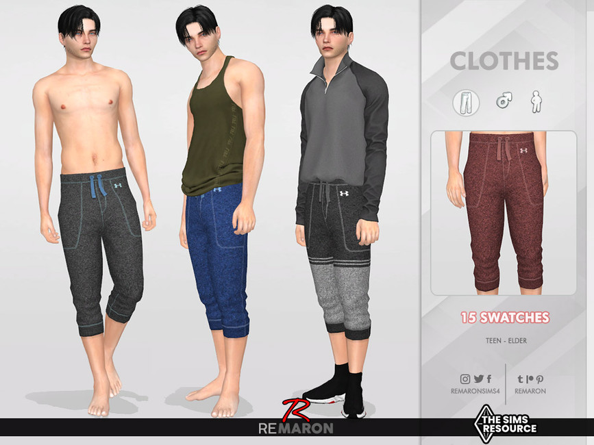 Мужские штаны Yoga Pants 01 For Male Sims для Симс 4