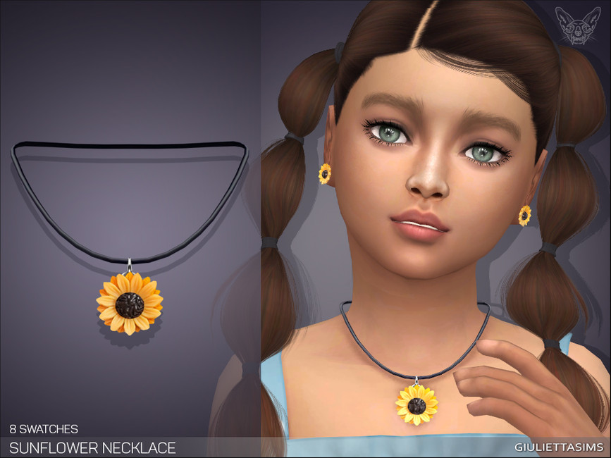 Ожерелье для детей Sunflower Daisy Necklace For Kids Симс 4