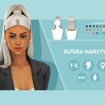 Прическа Butera Hairstyle Симс 4