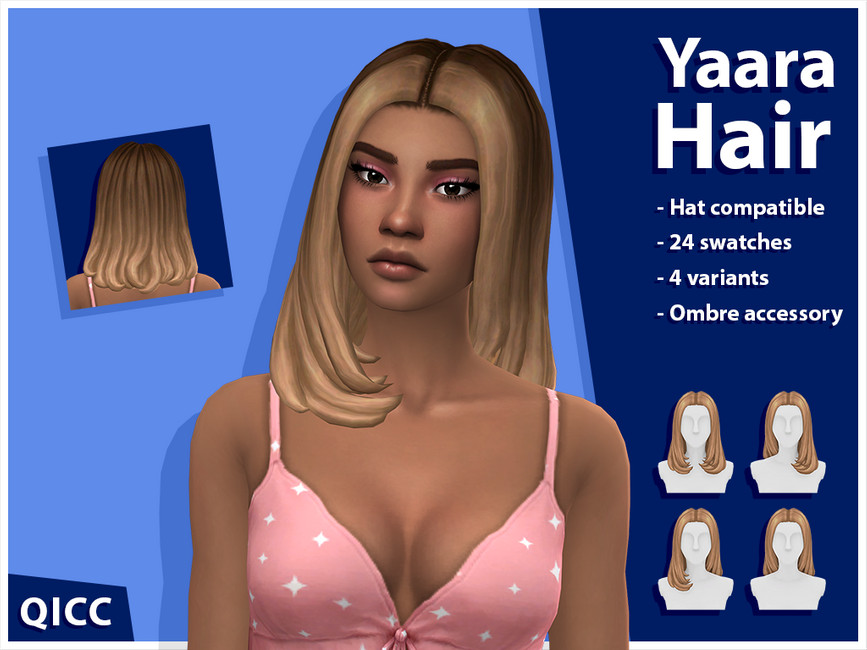Прическа Yaara Hair Set Симс 4