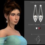 Серьги Sleek Pearl Chains Симс 4 Серьги Sleek Pearl Chains Симс 4
