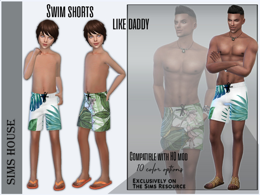 Шорты Swim Shorts Like Daddy Симс 4