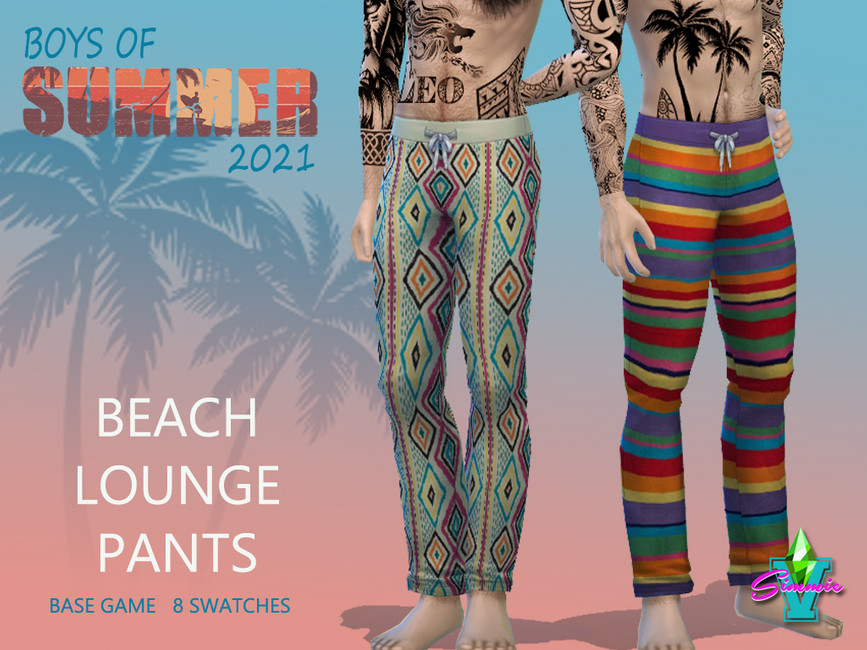Штаны для мужчин BoS Beach Lounge Pants Симс 4