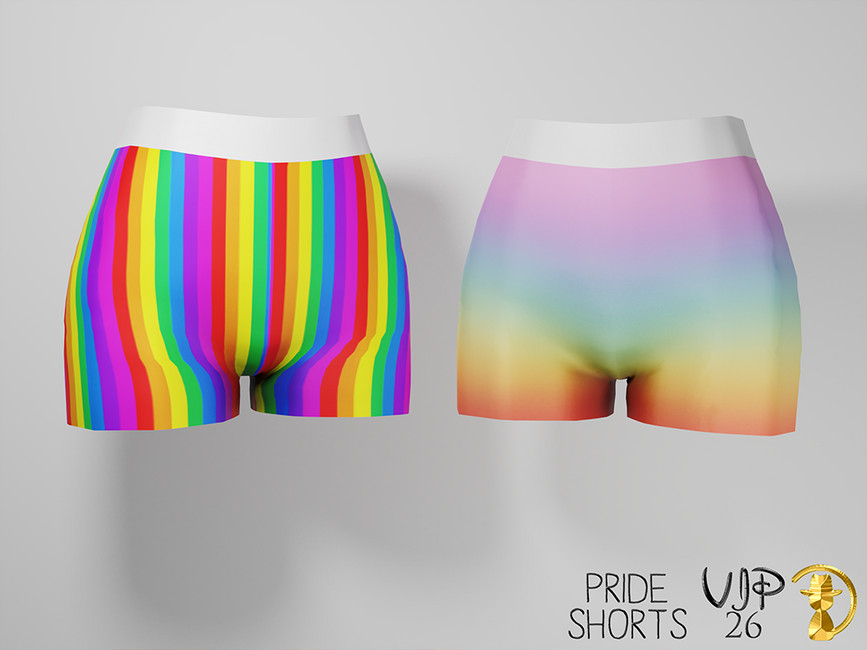 Женские шорты PRIDE Shorts VIP26 Симс 4 (картинка 2)