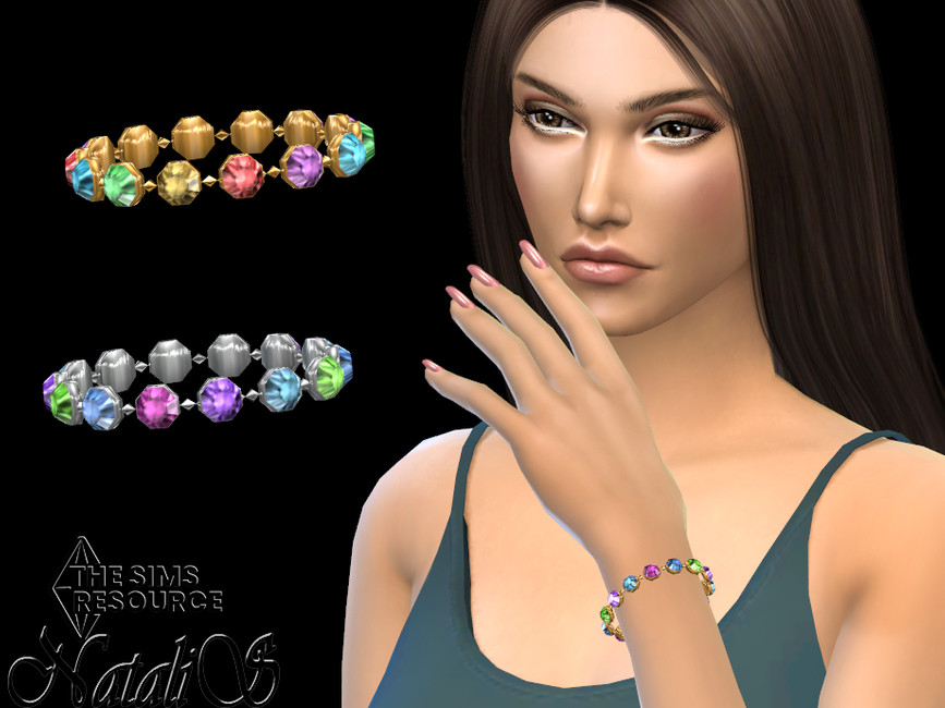 Браслет Multicolor Crystal Chain Bracelet Симс 4