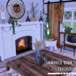 Гостиная Farmhouse Livingroom Симс 4