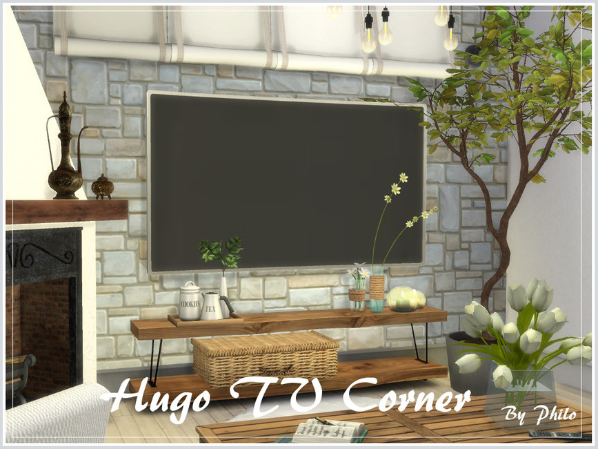 Гостиная Hugo TV Corner Симс 4