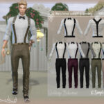 Мужской костюм Mens Formal Suit With Suspenders Симс 4